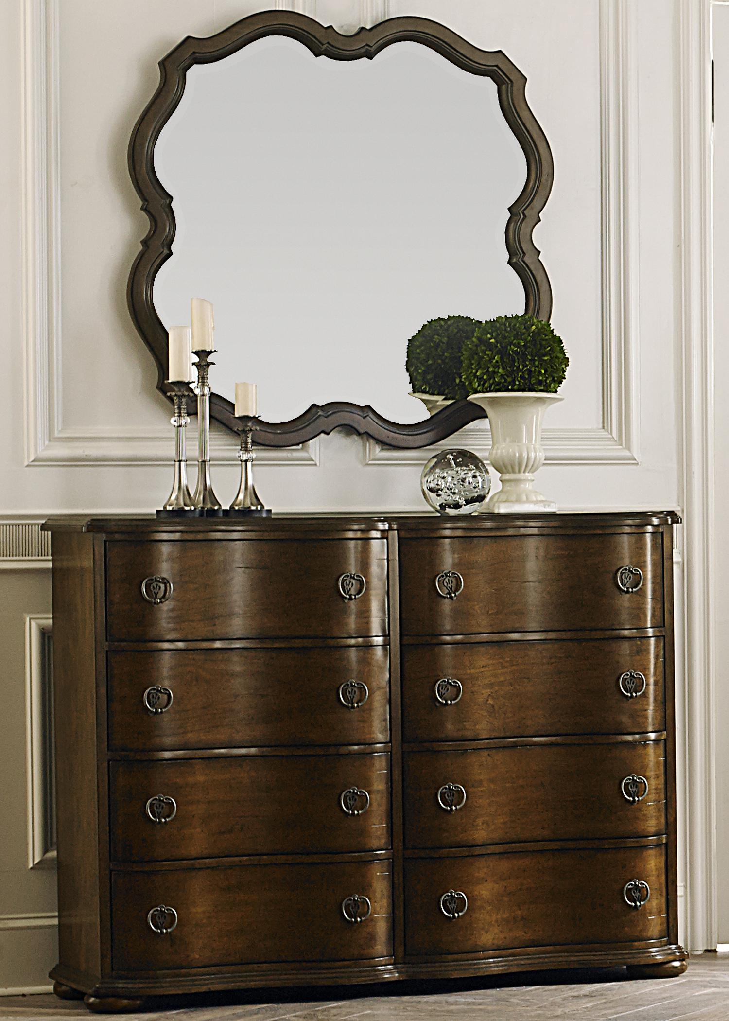 Liberty Furniture Cotswold Transitional 8 Drawer Bureau and Wall Mirror